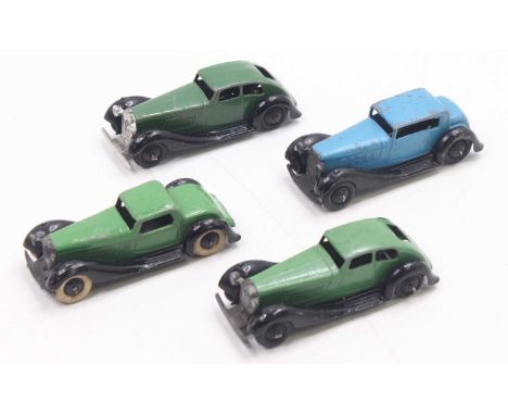 Collection of 4 various Dinky Toys 36 series diecasts to include No.36c Humber Vogue, 36b Bentley Two Seater Sports, and 2x N