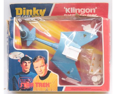 Dinky Toys No.357 Star Trek Klingon Battle Cruiser with photon missiles, housed in a plastic display pictorial card worn box,
