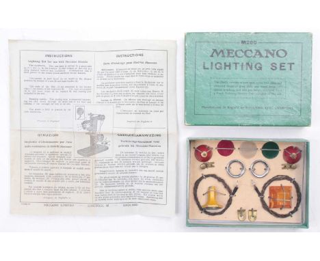A Meccano lighting set M280 housed in the original green ground card box with leaflet