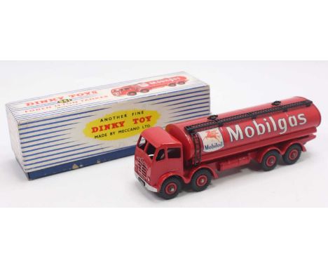 Dinky Toys No. 941 Foden 14-ton Mobil Gas tanker, comprising of red body with matching hubs and Mobil Gas livery, fitted with