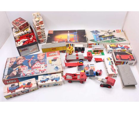 A large collection of mainly vintage Lego, to include a 358 Legoland rocket launch set, unchecked for completeness, a Legolan
