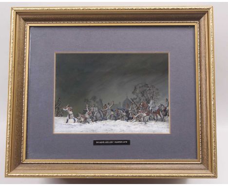 A 30mm scale picture frame style diorama titled The Bavarian Artillery Villepion, 1.12.1870 Napoleonic War diorama, housed in