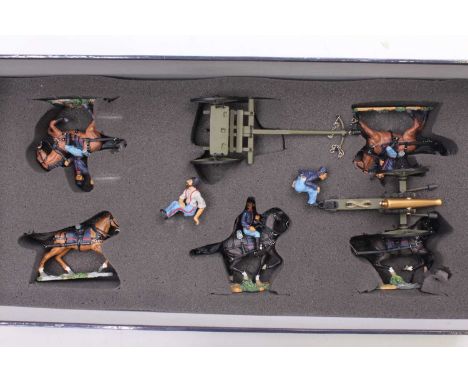 Britains Matte American Civil War Series set 17379 Union Artillery six-horse team, limber, gun and three seated men in origin