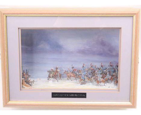 A 30mm scale professionally hand-painted and built diorama titled Murat and the First Hussars at Eylau, comprising of picture