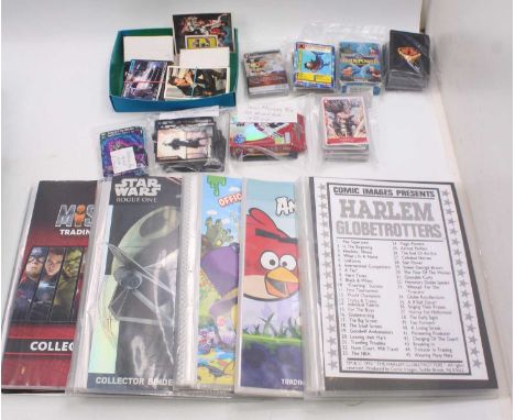 Collection of mixed trading cards from different series, to include Angry Birds, Harlem Globetrotters, Bin Weevils, Marvel Mi