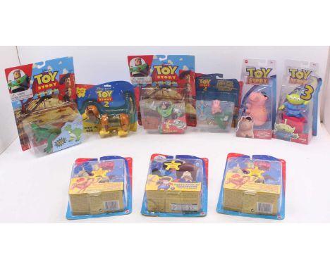 Mattel/Think Way Disney Toy Story group of 9 various scales figures to include Evil Dr. Porkchop, Barbie and Friends, Buckin 