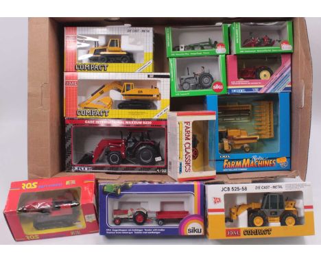 ERTL, Joal, Siku and other quantity of boxed, mostly 1/32 scale farming machinery and equipment to include; Massey Ferguson 3