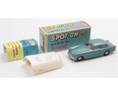 Triang Spot On No.115 Bristol 406, comprising metallic green body with off white interior and spun hubs, housed in the origin