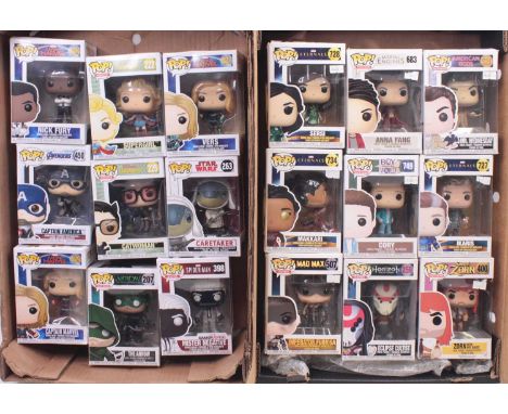 Funko Pop Vinyl group of 18 TV and gaming-related figures to include No. 427 Captain Marvel, No. 398 Mr Negative 'Spiderman',