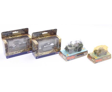 Dinky Toys and Corgi Toys Boxed Military diecast group, to include No.612 Commando Jeep, No.767 Daimler Armoured Car and 2 Co