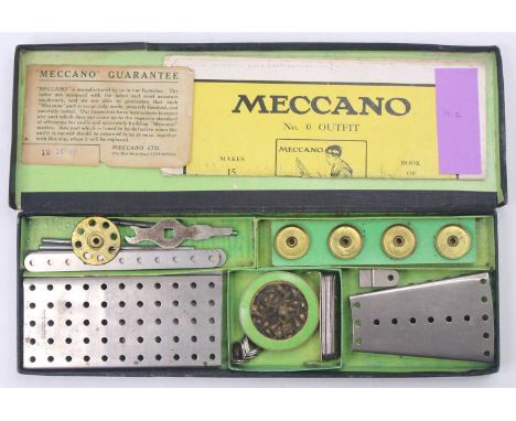 Meccano Circa 1912 Outfit 0, in the original labelled "100 Toys in One" box, with original leaflet