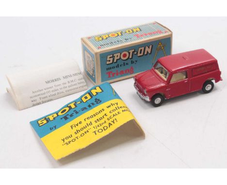 A Triang Spot-On Models No. 210/1 Morris Royal Mail Mini-Van, comprising red body with off-white interior and Royal Mail live