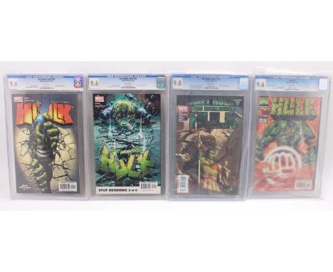 Marvel Comics the Incredible Hulk group of 4 cased issues to include; Vol 1 issue 60 Split Decisions 1/5 (Nov 2003) with Doc 