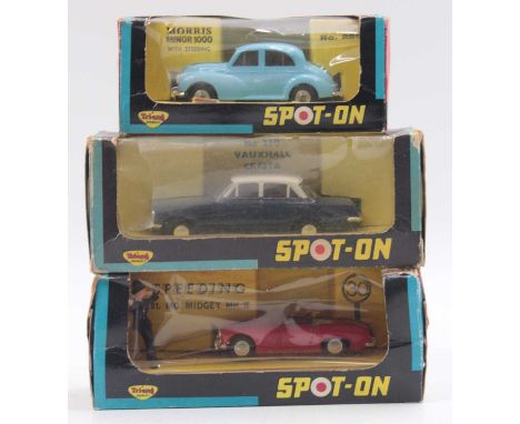 A collection of three boxed Triang Spot-On Models, to include No. 281 Speeding MG Mk2, together with No.280 Vauxhall Cresta, 
