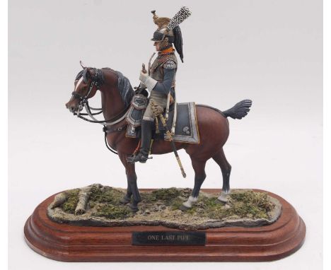 A Chas Stadden 90mm scale professionally hand built military model of a French Cuirassier, titled One Last Pipe, and raised o
