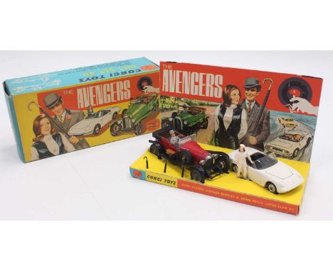 Corgi Toys gift set No. 40 The Avengers comprising of John Steed's vintage red Bentley (near mint) and Emma Peel's Lotus Elan