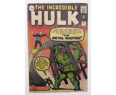 Marvel Comics The Incredible Hulk (1962) issue 6 with the appearance of The Metal Master, housed in a plastic pack with age-r