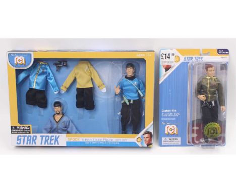Mego Corp Star Trek 8 Inch Spock Action Figure, together with a Captain Kirk 8 Inch Action Figure