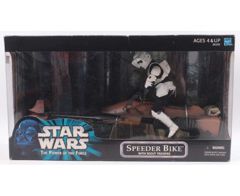 Hasbro Star Wars The Power of the Force No. 26295, large scale Speeder Bike with Scout Trooper, housed in a plastic display p