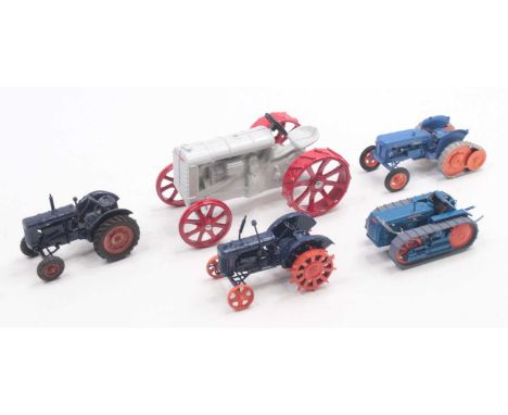 Scaledown Models, Britains possibly ERTL and others; group of 5 loose various scales tractors to include a Fordson Power Majo