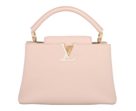 LOUIS VUITTON Umhängetasche "CAPUCINES MM", Koll.: 2022. (M59597): Akt. NP.: 6.400,-€. Taurillon Leder in Rosa (Coquille) und