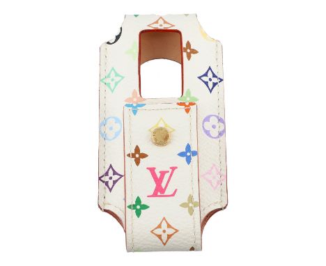 LOUIS VUITTON Ipod Case. Koll. 2005. Louis Vuitton x Tahashi Murakami. Monogram Multicolor Serie auf weißem Grund. Leichte Ge