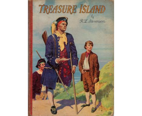 Treasure Island by T L Stevenson hardback book. First edition illustrated. Few knocks to edges. Good condition. We combine po