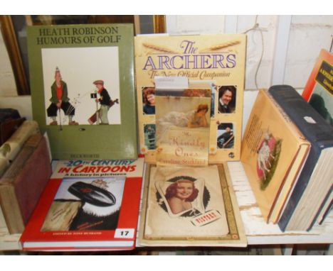 Shelf of assorted books including 1945 issue of "Victory - the weekly for India Command"