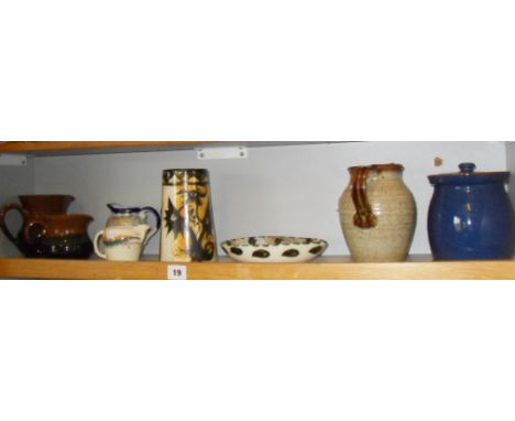 Two Studio Celtic pottery, Cornwall and other pottery including a Susie Cooper cream jug