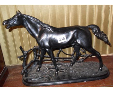 Bronze type cast metal horse