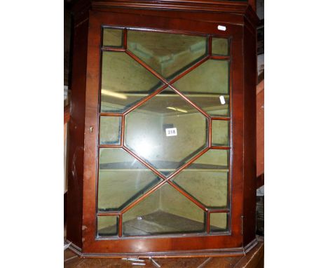 Edwardian mahogany glazed corner cabinet