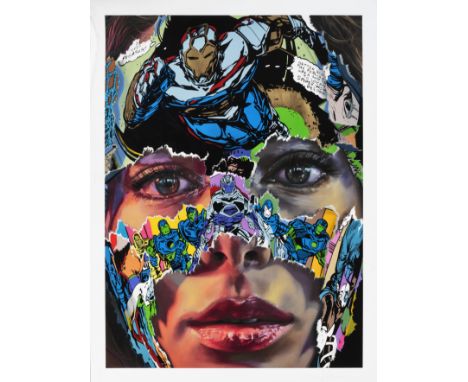 Sandra Chevrier (Canadian 1983-), 'La Cage, À L'Unisson', 2020, unique Giclee print with 27 Colour Screen Print On 300gsm Som