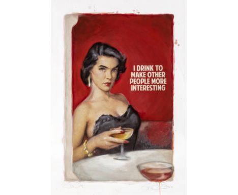 Connor Brothers (British Duo), 'I Drink To Make Other People More Interesting', 2020, unique hand-embellished giclee print wi