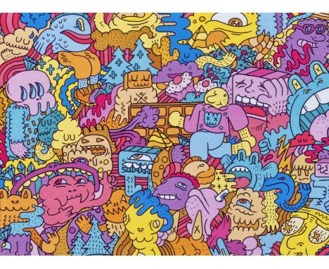 Mr Doodle (British 1994-), 'Untitled', digital print in colours on wove paper, from an unknown edition size framed