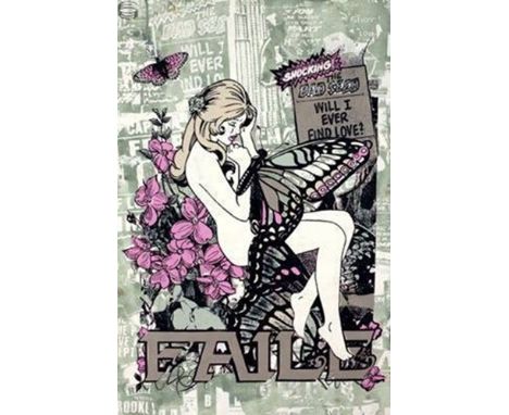 Faile (Collaboration), 'Butterfly Girl (II)', 2006, hand-embellished silkscreen with acrylic on wove paper, signed in pencil,