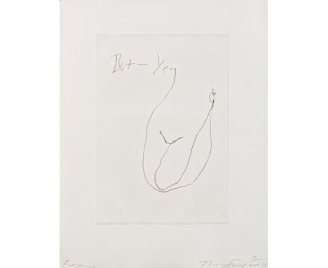 Tracey Emin (British 1963-), 'But Yea', 2005, etching on paper, signed, titled, dated, and numbered from an edition of 200 in