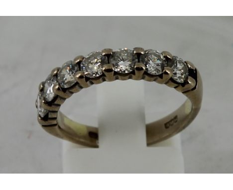 18ct gold 7 diamond eternity ring approx 0.25ct each 4.24g size:O 