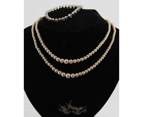 Pearl style double row necklace  