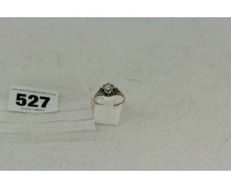 18ct gold and platinum ring size:P 3g. 0.2ct diamond  