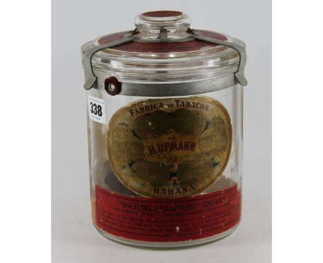 Vintage glass Humidor 'H.Upmann Habana'  