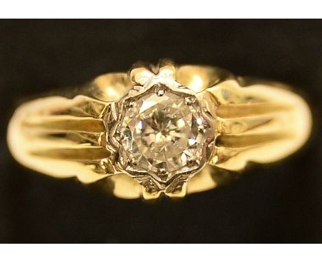 18ct gold men's ring with single diamond approx: 0.75ct 9.39g size:Q 