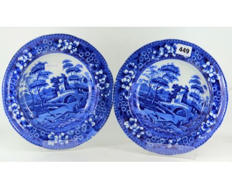 2 spode italian pattern soup bowls  