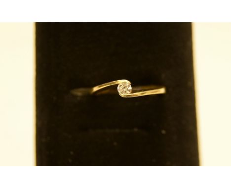 18ct gold ring with solitaire diamond approx 0.1ct 2.48g size:J 