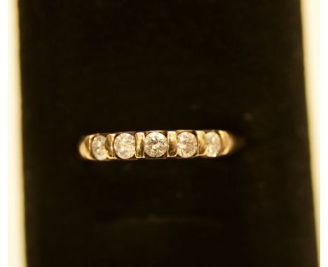 9ct gold half eternity diamond ring approx .50ct in total 2.69g size: O 
