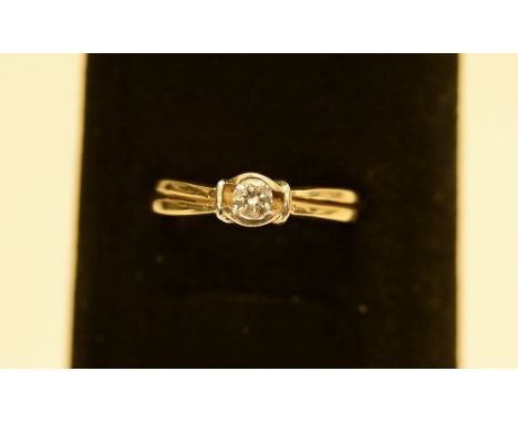 9ct gold diamond solitaire ring approx 0.25ct 2.92g  size:N 
