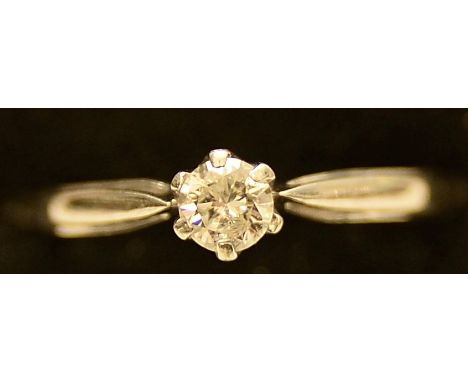 9ct white gold solitaire ring approx 0.33ct 1.81g size: L 