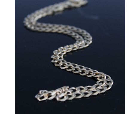 A 9ct gold flat curb link neck chain, 11.5g, length 50cm