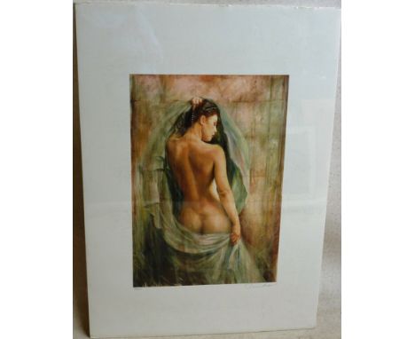 *A 20th Century Limited Edition Fine Art Print, three quarter length nude Study of a female, indistinctly signed lower right 