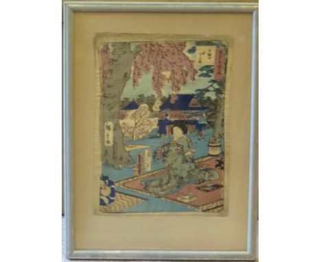Utagawa Kunisada (Toyokuni III, Japanese, 1786 - 1865), a 19th Century framed and glazed (later) ukiyo-e Woodblock Print, sig