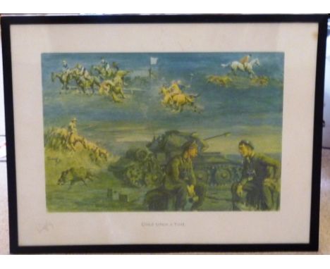 Snaffles (Charles Johnson Payne, British, 1884-1967), an ebonised framed and glazed colour Print "One Upon a Time", signed in